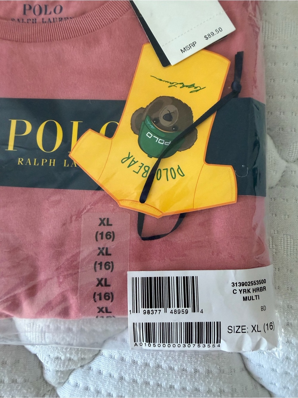 Polo Ralph Lauren Multi-Color Crew Neck Tee Set - Yellow, Pink, Navy - Picture 2 of 3